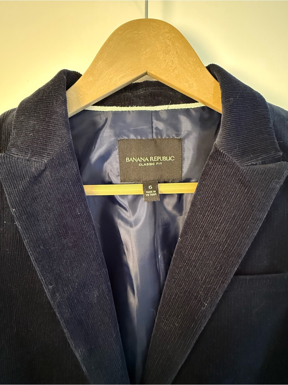 Banana Republic Navy Corduroy Blazer Classic Fit Women’s Size 6 - Picture 3 of 6